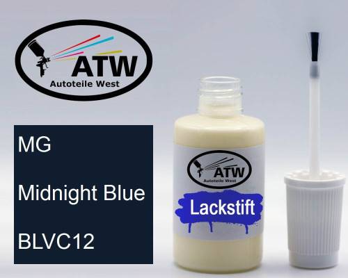 MG, Midnight Blue, BLVC12: 20ml Lackstift, von ATW Autoteile West.